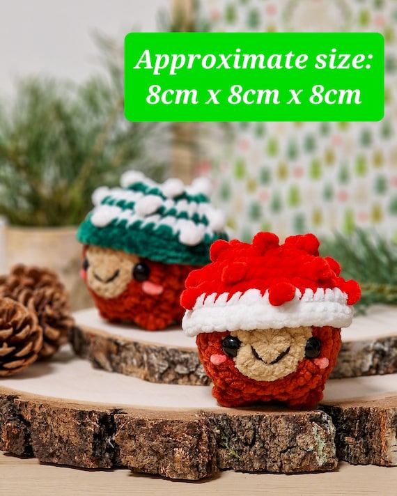 Adorable Handmade Chestnut Plushie, Soft Desk Friend With Festive