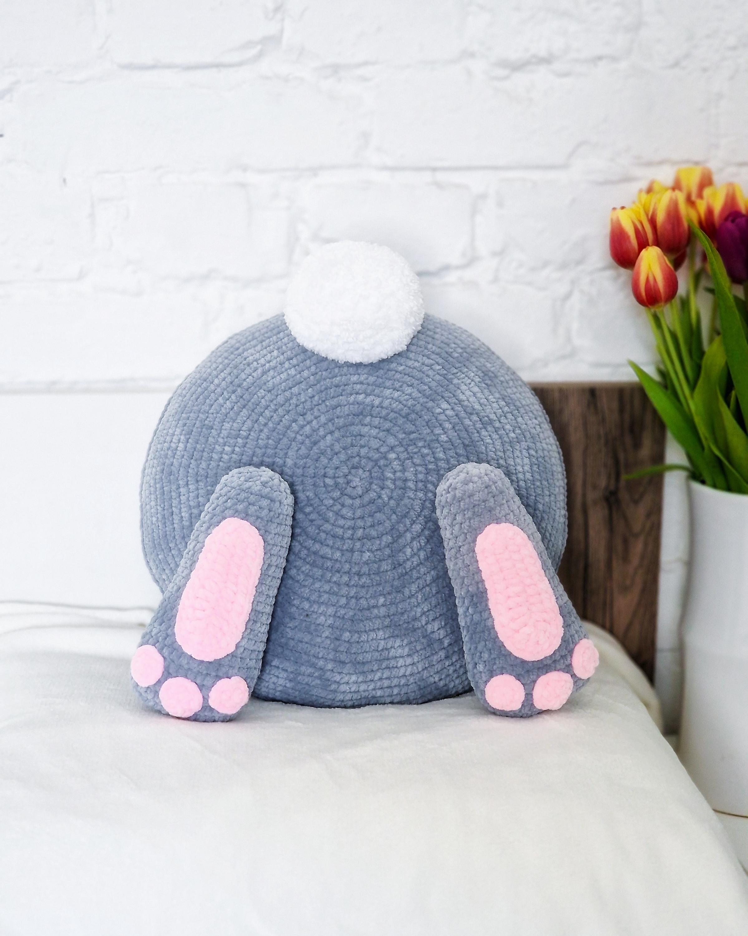 Bunny Butt Pillow Crochet Pattern, Fun Crochet Pillow Pattern
