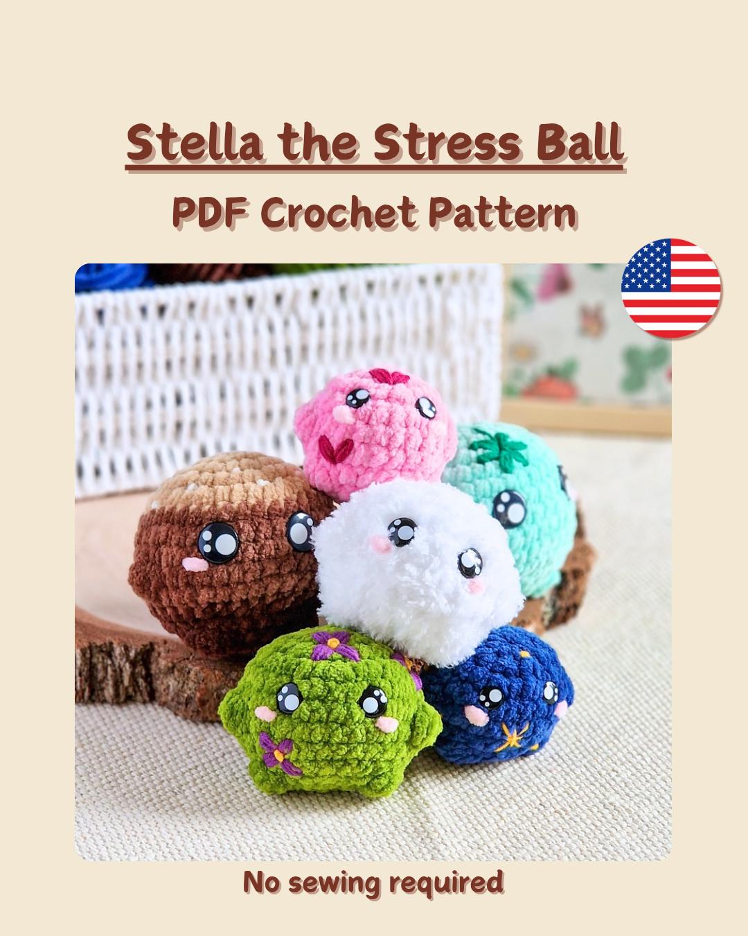 Stress Ball Crochet Pattern, Easy No Sew Amigurumi Pattern, Quick Crochet  Pattern for Market Prep, Stella the Stress Ball PDF - Etsy, image size:1080x1350
