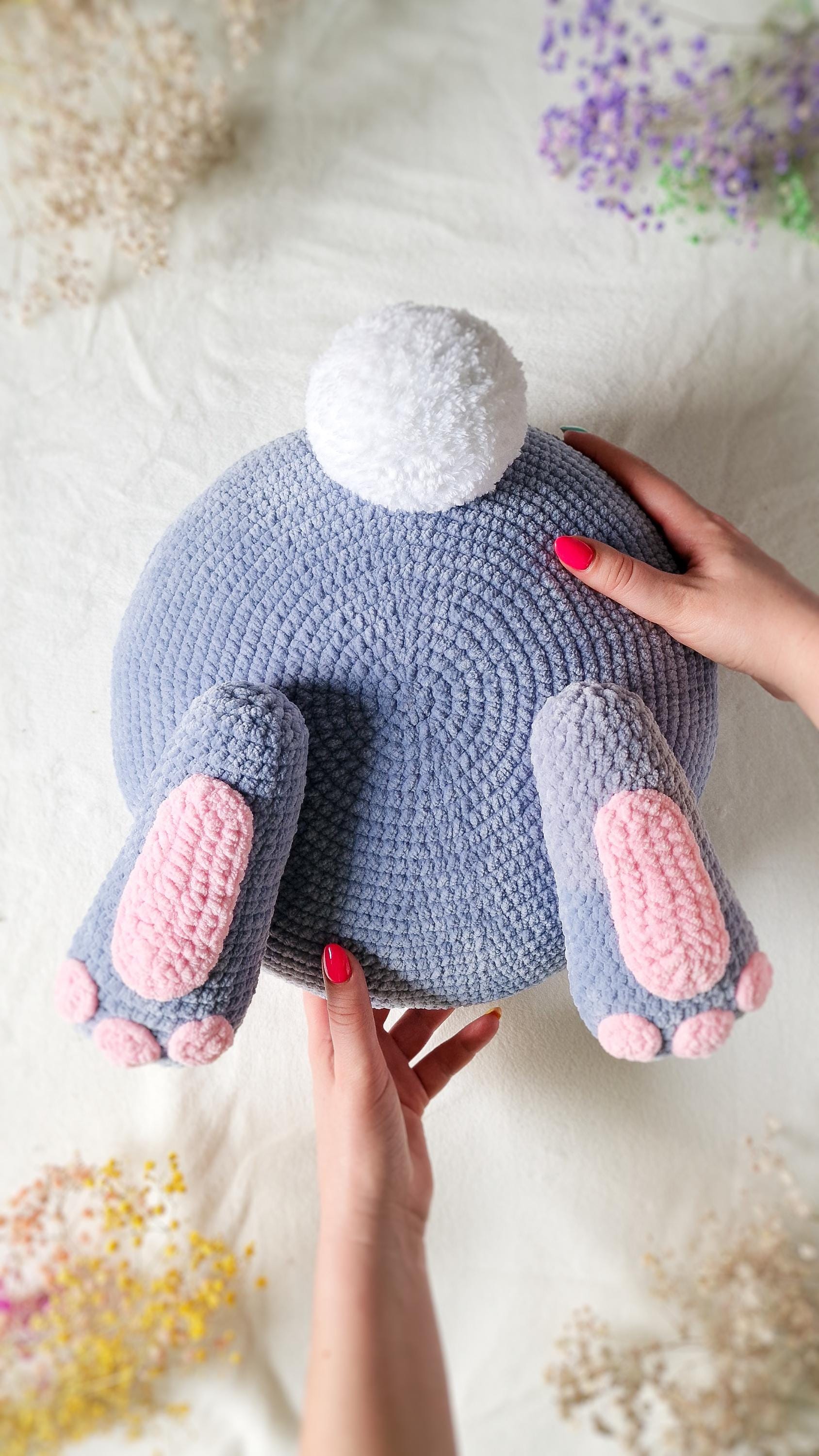 Bunny Butt Pillow Crochet Pattern, Fun Crochet Pillow Pattern