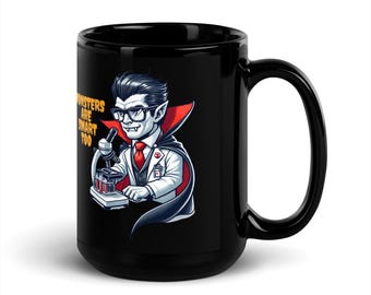 Halloween: Monsters are Smart Too Vampire Black Glossy Mug