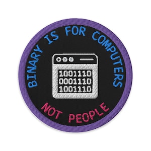 Queer: Binary is for Computers, Not People query Non-binary LGBTQ Gestickter Aufnäher