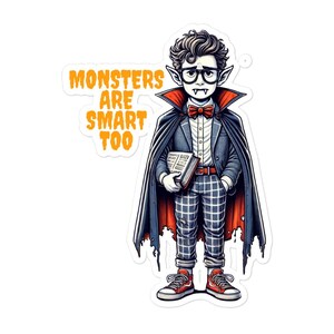 ハロウィン：モンスターも賢い 吸血鬼 バブルフリーステッカー