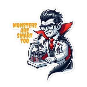 ハロウィン：モンスターも賢い 吸血鬼 バブルフリーステッカー