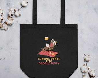 Office Humor: Reusable Tote Bag   "Trading Pants for Productivity"