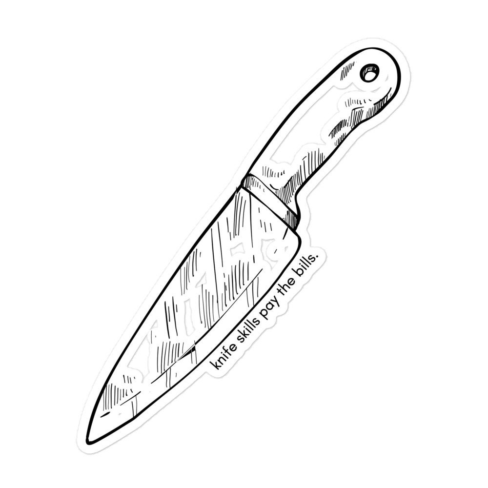 Cooking: Knife Skills Pay the Bills Bubble-free Stickers - Etsy, image size:1000x1000