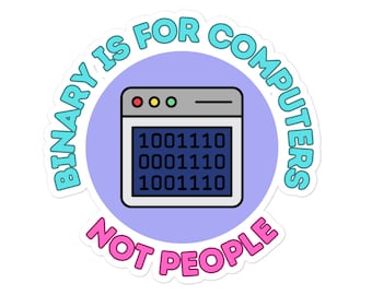 Queer: Binary is for Computers, Not People Query Non-binary LGBTQ Sticker