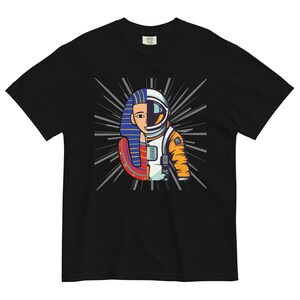 Astronomie: Ancient Astronaut Pyramid Pharoah Unisex-kledinggeverfd zwaargewicht T-shirt