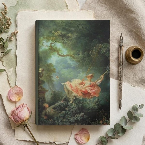 The Swing Journal: Rococo Art Hardcover Lined Notebook, Elegant Artistic Diary