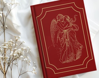 Mythologic Art Burgundy Hardcover Journal: Angelic Greek Mythology Design Notebook, Romantic Dark Academia Diary