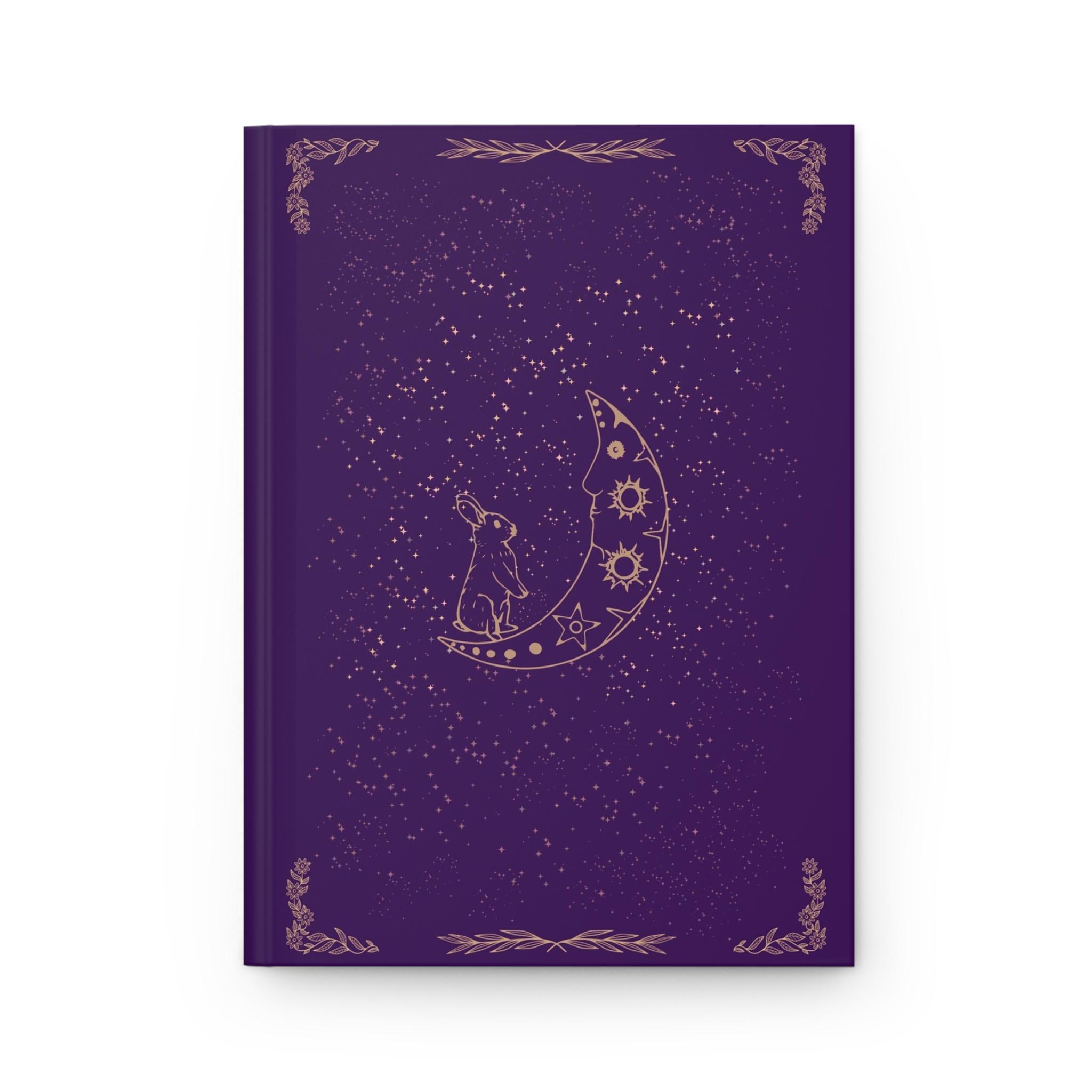 Celestial Bunny Hardcover Journal: Purple Starry Night Lined