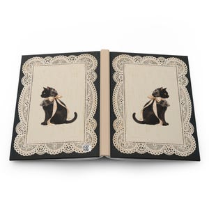 Coquette Cat Journal, Vintage Lace Notebook, Black Cat Hardcover Lined Journal, Romantic Doily Diary, Cat Person Gift Bild 10