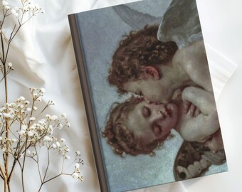 Angel's Kissing Hardcover Journal: Romantic Vintage Lined Notebook, Elegant Artistic Diary