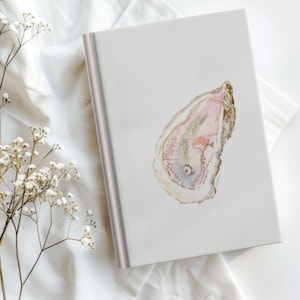 Elegant Oyster Pearl Hardcover Journal: Sophisticated Minimalist Lined Notebook, Mermaid Coastal Diary