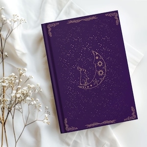 Celestial Bunny Hardcover Journal: Purple Starry Night Lined Notebook, Astronomy Diary