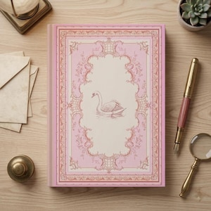 Vintage White Swan Pink Journal: Coquette Hardcover Notebook, Romantic Wedding Vow Book, Balletcore Diary