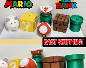 Lucky Block Super Mario Bros piggy bank by Edward