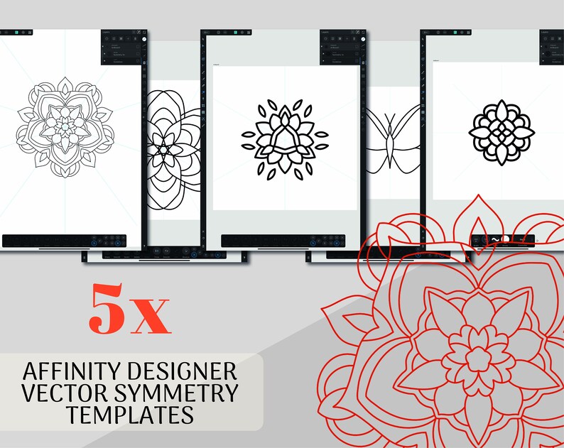 5x Affinity Designer Vector Symmetry Templates - Instant Download - Etsy