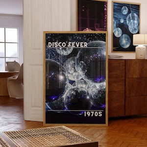 Disco Ball Print, Disco Poster Prints, Funky Disco Wall Art, y2k Aesthetic Poster, 70s Disco Print, Disco Ball Bar Poster, Maximalist Art