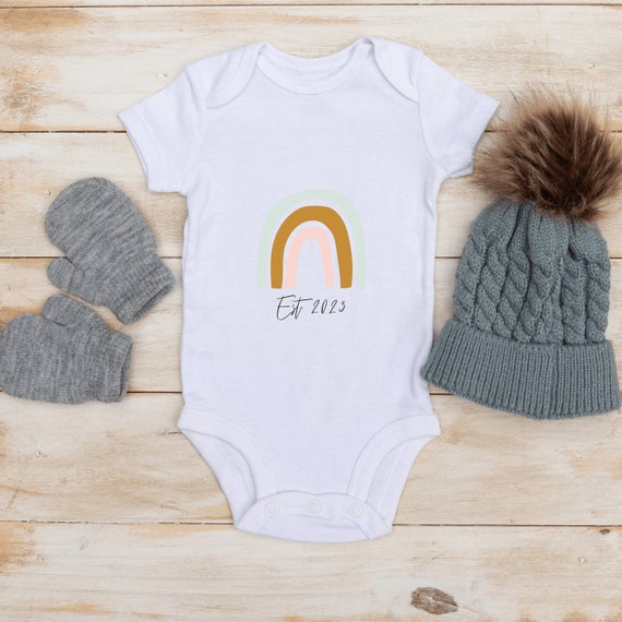 Rainbow Babygrow, Baby Shower Bodysuit, Coming Home Vest, New Baby
