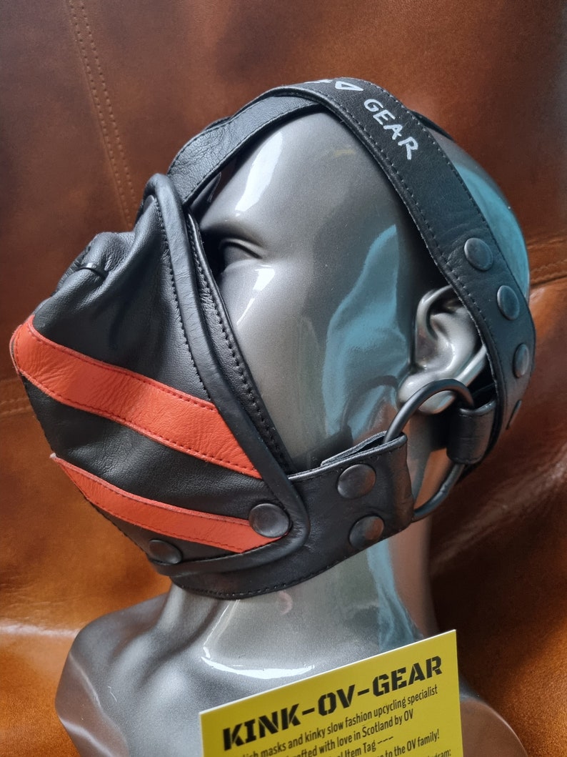 Leather V Arrow FLESH JOCKSTRAP / MASK Head Harness Silicone Pussy