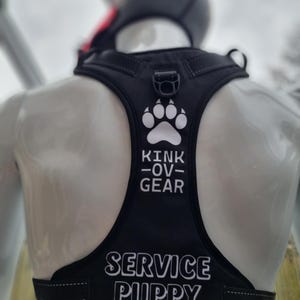 Service Puppy Harness Therapy Dog Human SizeXL w/LEASH Budget Vest Chest Bondage Service Dog Pup Harness Furry Fursuit Fursona Paw Print Pet