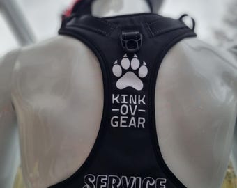Service Puppy Harness Therapy Dog Human SizeXL w/LEASH Budget Vest Chest Bondage Service Dog Pup Harness Furry Fursuit Fursona Paw Print Pet