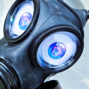 Furry Gasmask Eyes Mesh Kit. Anonymous Custom Fursona Eye Patch. Puppy Play Pupils Gas Mask Lens Covers Fursuit Pupsona Grid Full Vision Pet