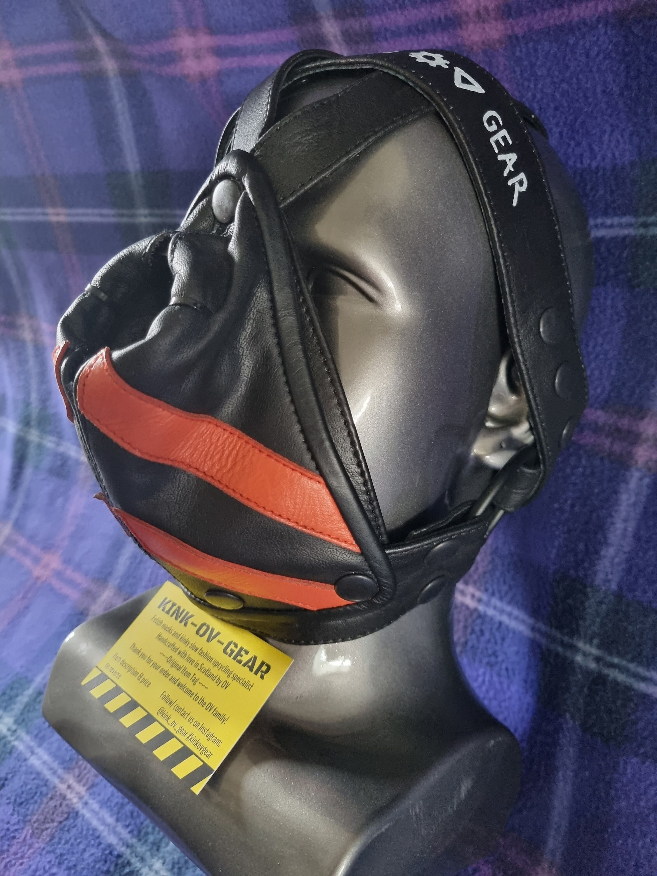 Leather V Arrow FLESH JOCKSTRAP / MASK Head Harness Silicone Pussy