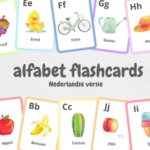 Tarjetas didácticas del alfabeto | holandés | Imprimible | Descarga digital | Juguetes educativos para niños | montessori