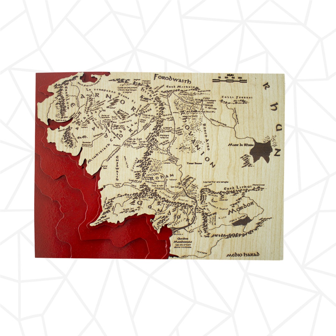Middle Earth Layered Maps for Laser Cut LOTR Maps LOTR SVG Lord of the