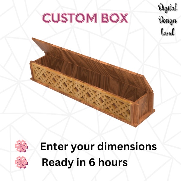 Custom Laser Cut Box | Decorative Gift Box Laser Cut | Flip Up Lid Storage Box | Jewelry Box | Laser Cutting Box Files | Gift Box SVG
