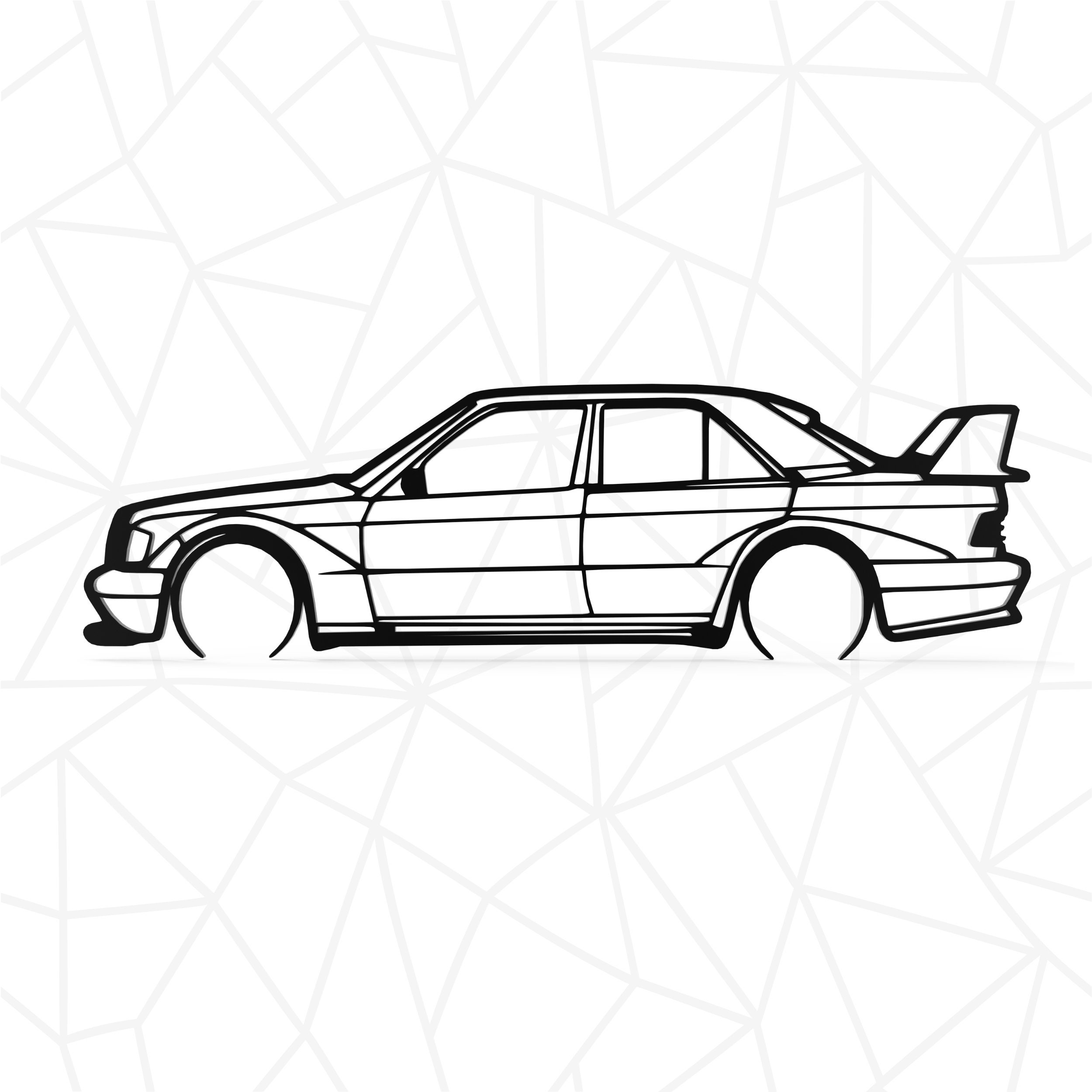 BMW E30M Car Silhouette for Laser Cut & CNC BMW E30M Laser Cut Files