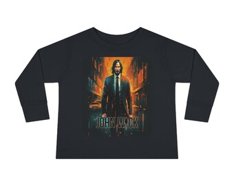 John Wick Inspired Toddler Long Sleeve Tee - A Stylish Addition to Your Little One's Wardrobe!
