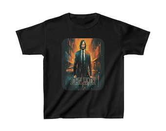 John Wick Kids Tee - Vibrant Graphic, Heavy Cotton Youth Shirt