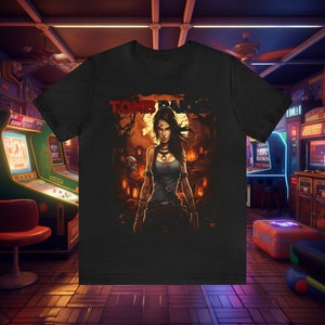 Halloween Tee of Lara Croft Tomb Raider T shirt for Hallowen gift of Retro Shirt