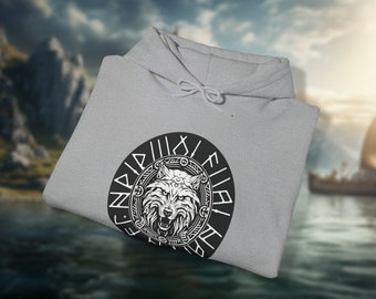 Sudadera con capucha Fenrir Wolf Design - Prendas de abrigo elegantes y únicas para los amantes de los lobos - Unisex