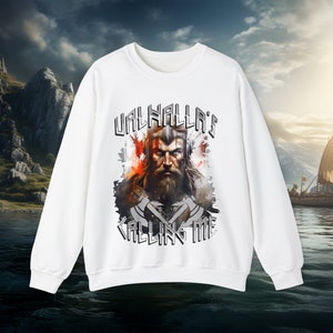Valhalla&#39;s Calling Viking Sweatshirt - Norse Mythology-inspired Cozy Winter Wear