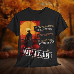 Baumwoll Rebell Outlaw Tee - Geschenk für Ihn - Cowboy Stil Tee - Western Geschenk