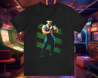 Camiseta de juego Guile Street Fighter de estilo vintage / Camisa retro para jugadores