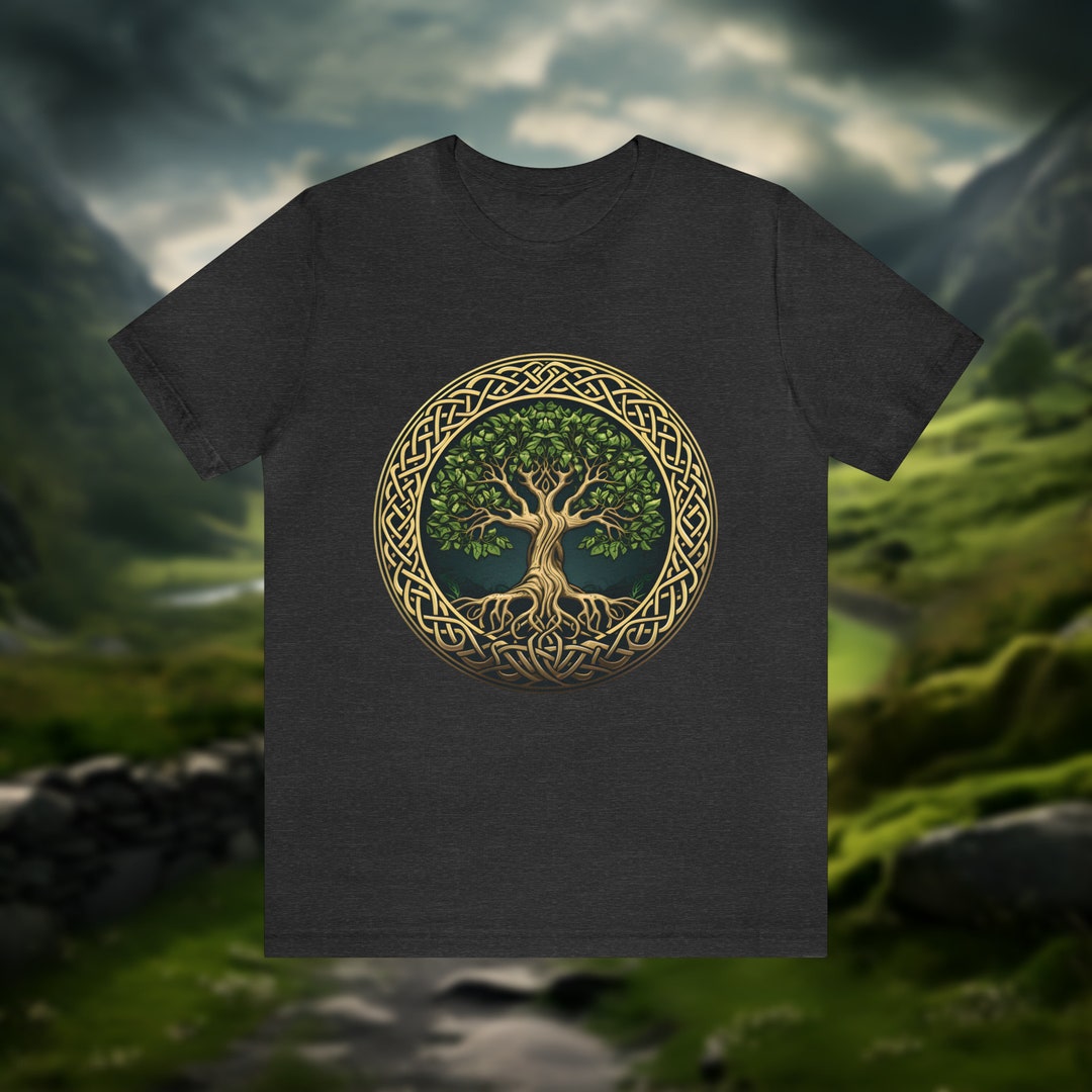 Maglietta Uomo Celtic Spiral Albero Della Vita - T-Shirt In 100% Cotone, Serigrafata, Taglie Dalla S Alla 3XL