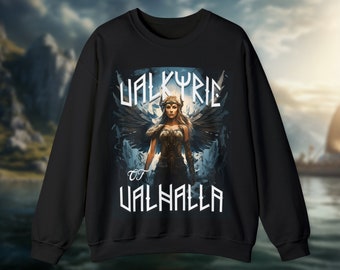 Epic Valkyrie of Valhalla Norse Mythology Sweatshirt - Stay cozy in divine warrior style!