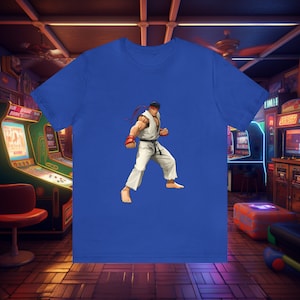 Ryu Street Fighter Character T-Shirt - Gaming Nostalgia Tee for Retro Game Fans