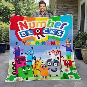 Personalisierte Numberblocks Decke, Kinder lernen Fleece Quilt