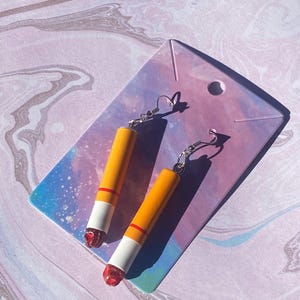 cigarette drop earrings