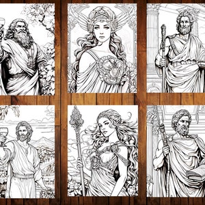 24 Printable Coloring Pages of Greek God - Etsy