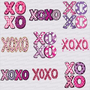Xoxo Png Bundle, Valentine Xoxo Png, Leopard Heart Png, Glitter Xoxo Png, Cute Love Png, Pink Purple Xoxo Png, Valentine Letters Png