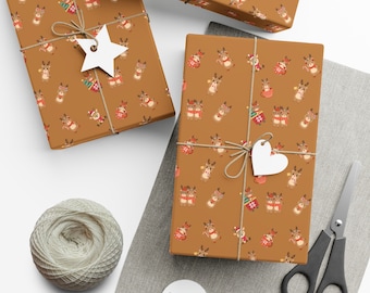 Cute Reindeer Gift Wrapping Paper