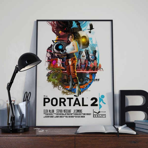 Portal 2 Poster | Gaming Poster | Room Decor | Wall Decor | Gaming Decor | Gaming Gifts | Video Game Poster | Video Game Print