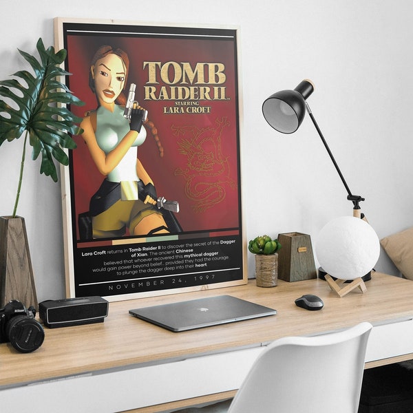 Tomb Raider 2 Poster Print | Gaming Poster | 3 Colors 1 Price | Room Decor | Wall Decor | Gaming Decor | Gaming Gifts | Video Game Poster